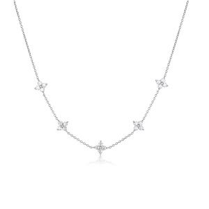14k Gold Clover Diamonds Necklace